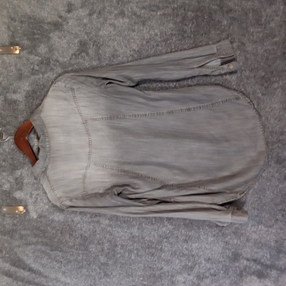 Anthropology Cloth N Stone Womens Gray Button Up Shirt  Tencell Womens Xs - Picture 4 of 8